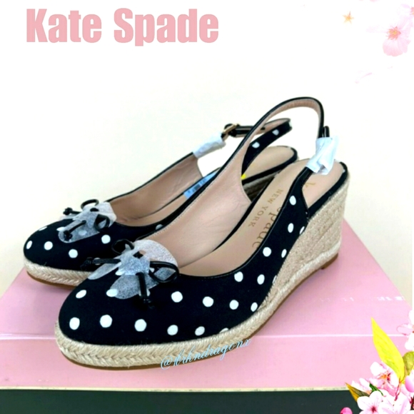 NWT Polka Dot Wedge Sandals Kate Spade Pajama Party Summer Cruise Sandal - Picture 14 of 16